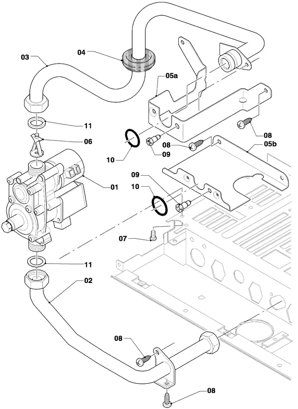 Exploded view Vaillant Cv-ketel Turbo VC 255/4-7 R3: Gasblok