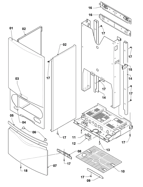 Exploded view Vaillant Cv-ketel Turbo VC 255/4-7: Schakelkast