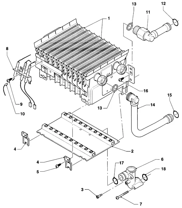 Exploded view Vaillant Cv-ketel Turbo VC 255 E: Brander