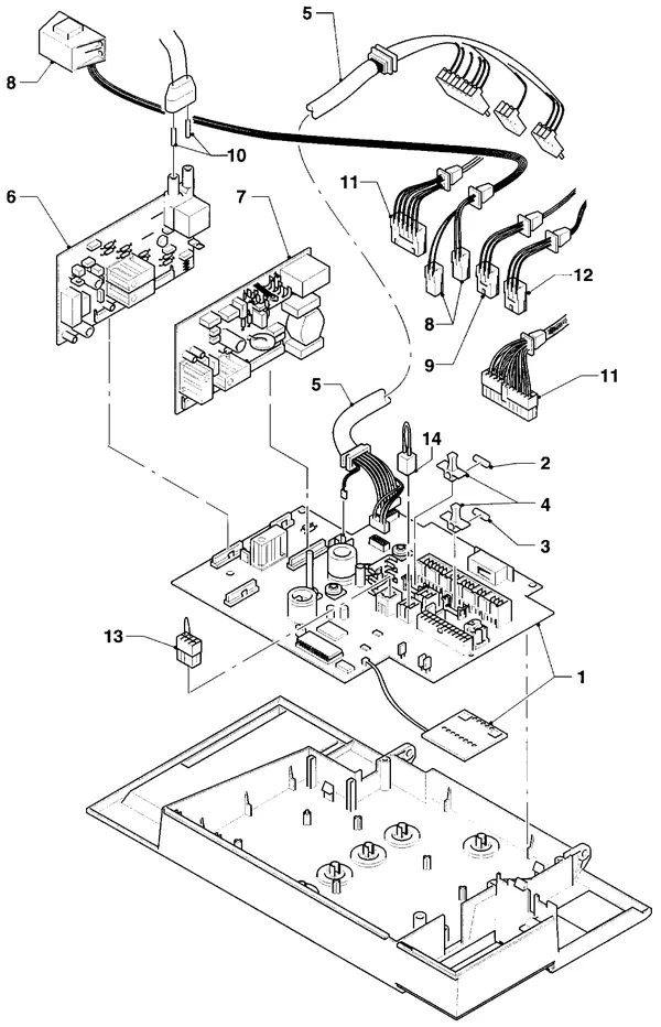 Exploded view Vaillant Cv-ketel Turbo VC 255 E: Schakelkast printplaten