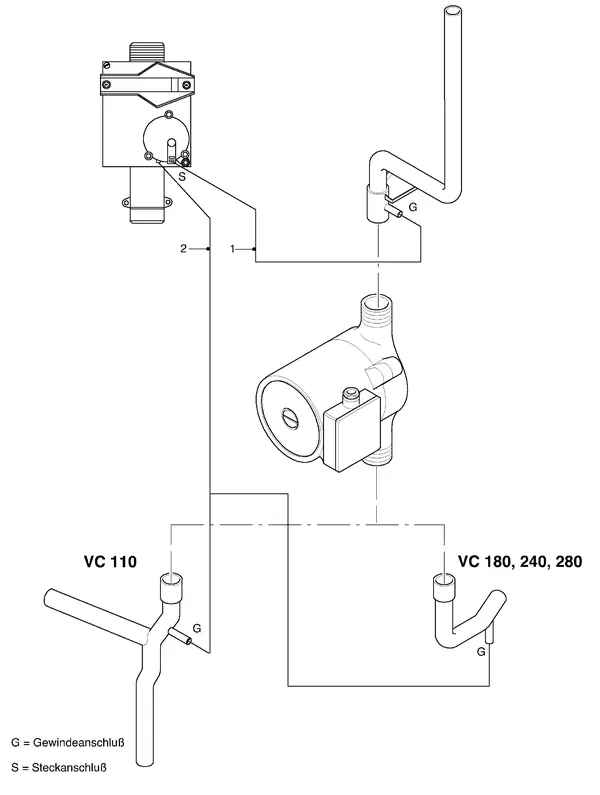 Exploded view Vaillant Cv-ketel VC 280 XE (TTB): Aansluitdelenb