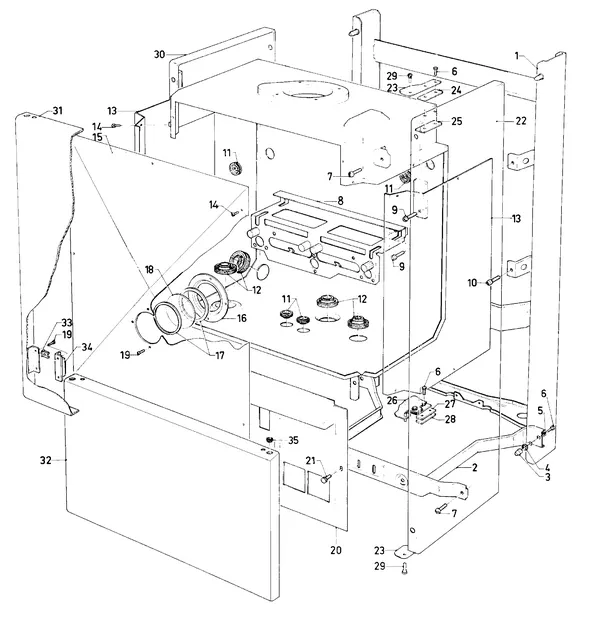 Exploded view Vaillant Cv-ketel Turbo VC 282 E: Manteldelen