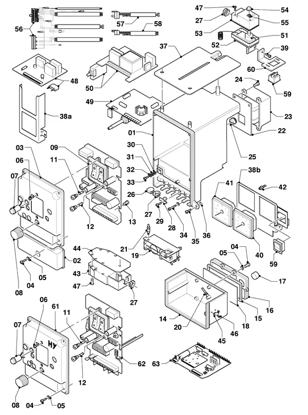 Exploded view Vaillant Cv-ketel Turbo VC 282 E: Schakelkast