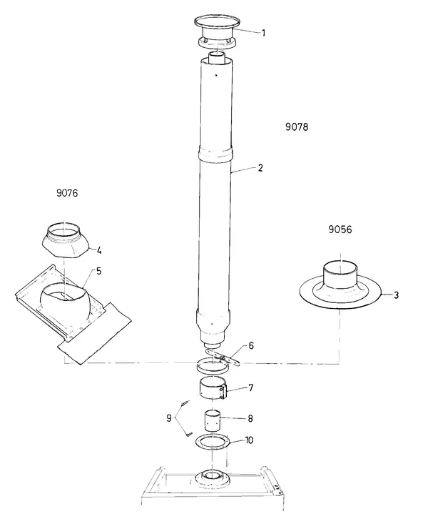 Exploded view Vaillant Cv-ketel Turbo VC 282 E: Verticale dakdoorvoerc
