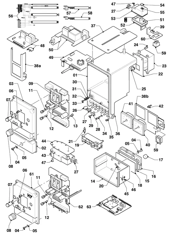 Exploded view Vaillant Combiketel VCW 180 XE (TTB): Schakelkast