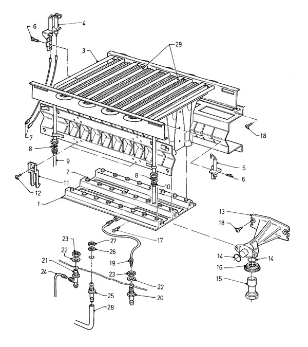 Exploded view Vaillant Combiketel VCW 184 XE (TTB): Brander