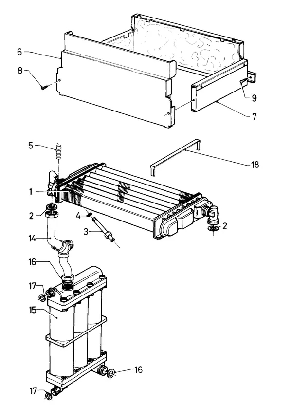 Exploded view Vaillant Combiketel VCW 184 XE (TTB): Warmtewisselaar