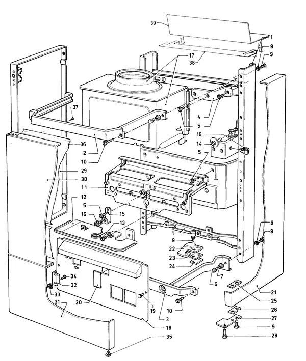 Exploded view Vaillant Combiketel VCW 240 XE (TTB): Mantel