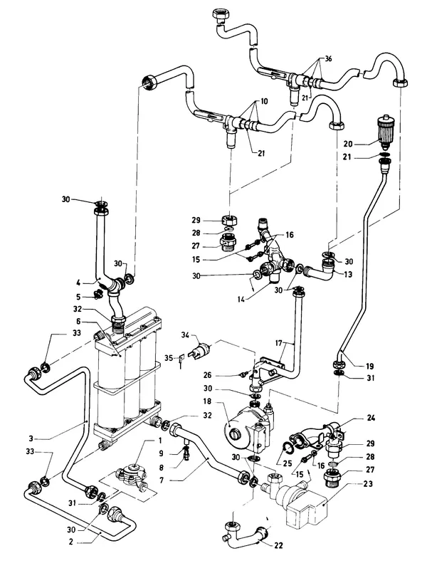 Exploded view Vaillant Combiketel VCW 244 XE (TTB): Aansluitdelena