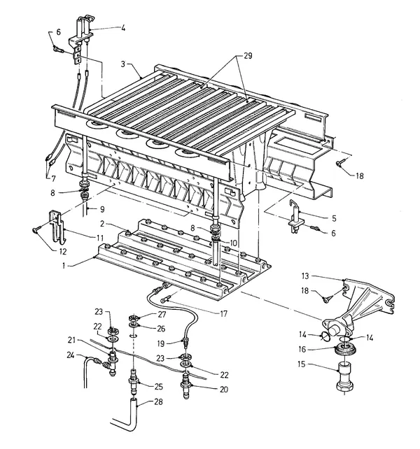 Exploded view Vaillant Combiketel Turbo VCW 245 E: Brander