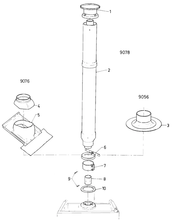 Exploded view Vaillant Combiketel Turbo VCW 245 E: Vertikale dakdoorvoerb