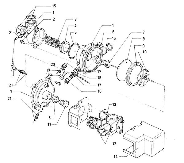 Exploded view Vaillant Combiketel Turbo VCW 245 E: Voorkeurklep