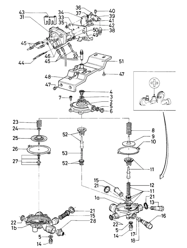 Exploded view Vaillant Combiketel Turbo VCW 245 E: Watergedeeltea