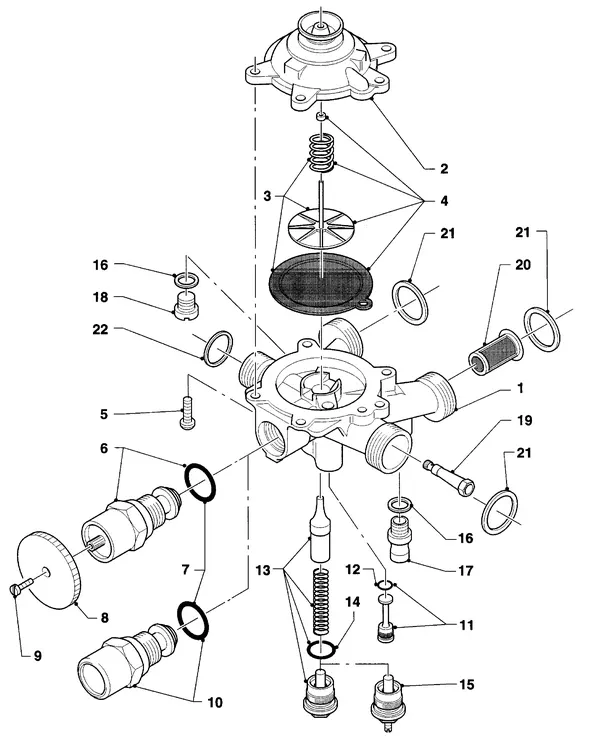 Exploded view Vaillant Combiketel Turbo VCW 245 E: Watergedeelteb