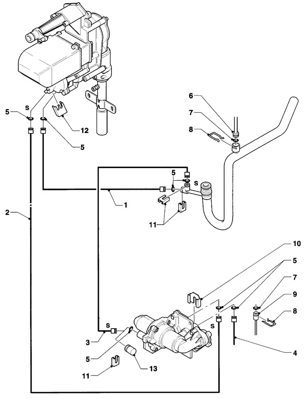 Exploded view Vaillant Combiketel VCW 254/2 XE: Aansluitdelen stuurleidingen