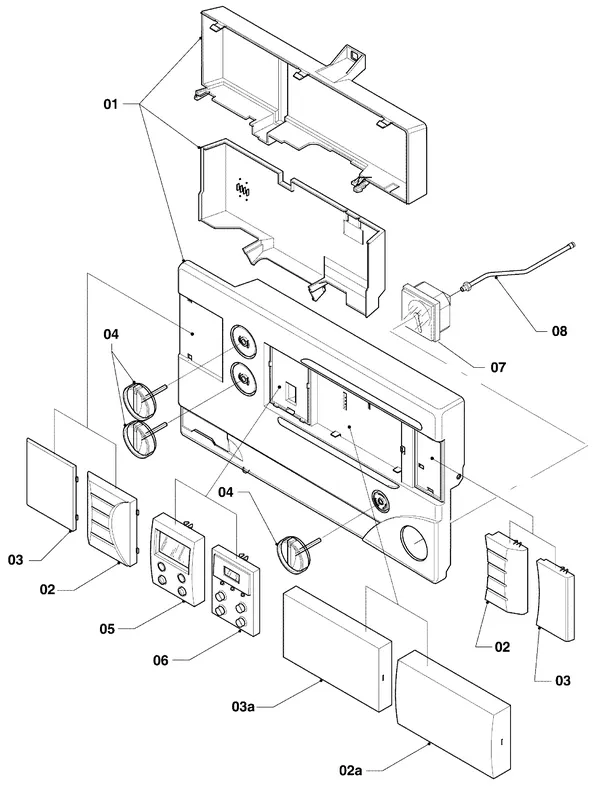 Exploded view Vaillant Combiketel VCW 254/2 XE: Schakelkast huis