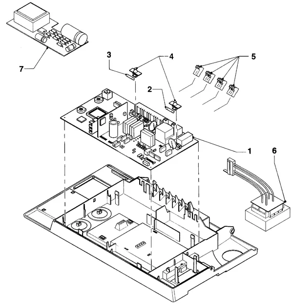 Exploded view Vaillant Combiketel VCW 254/2 XE: Schakelkast printplaten