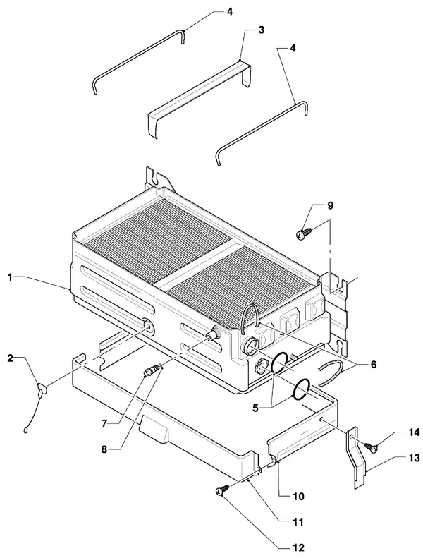 Exploded view Vaillant Combiketel VCW 254/2 XE: Warmtewisselaar