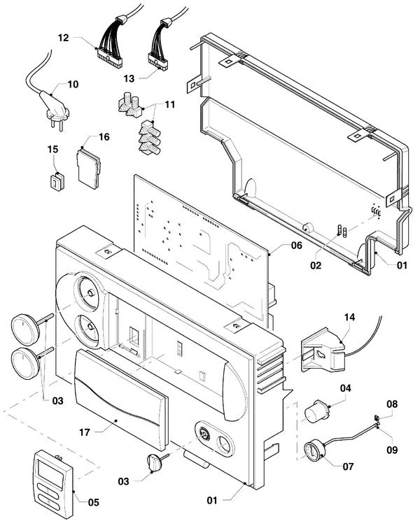 Exploded view Vaillant Combiketel VCW 254/4-7 R3: Aansluitdelen