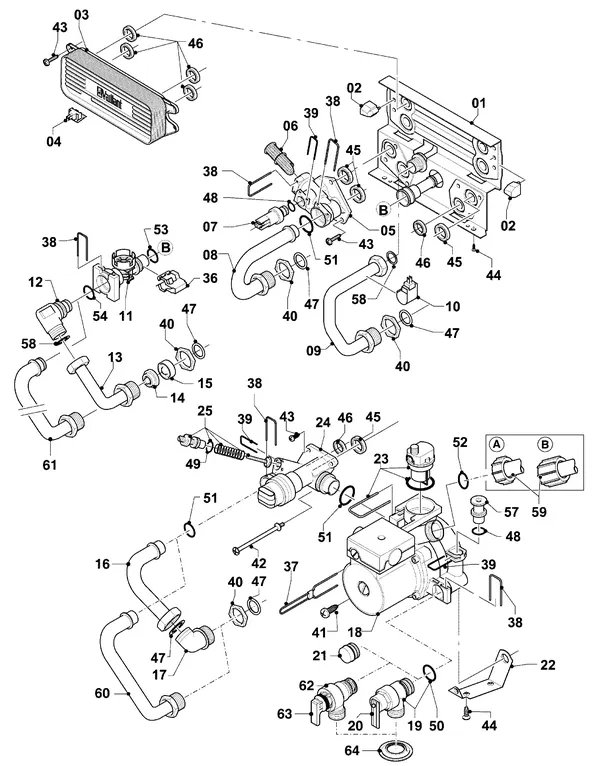 Exploded view Vaillant Combiketel VCW 254/4-7 R3: Schakelkast