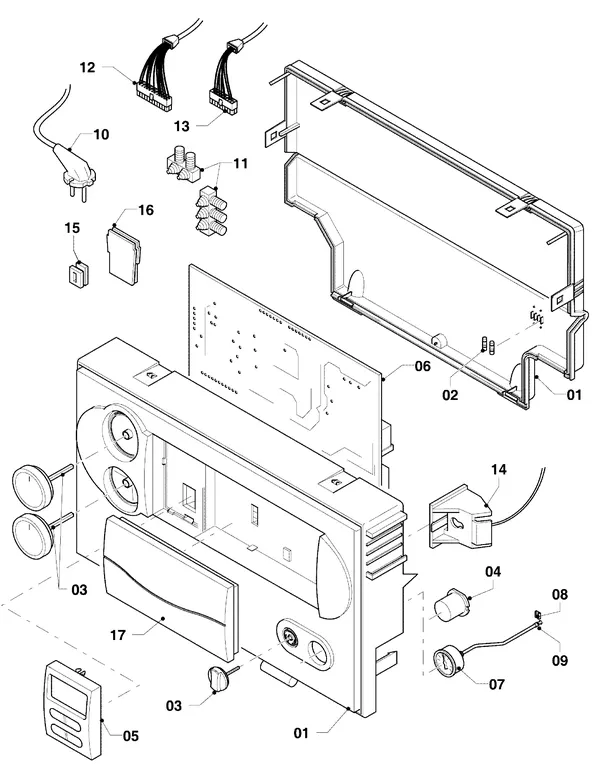 Exploded view Vaillant Combiketel VCW 254/4-7 R4: Aansluitdelen