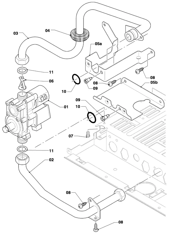 Exploded view Vaillant Combiketel VCW 254/4-7 R4: Gasblok