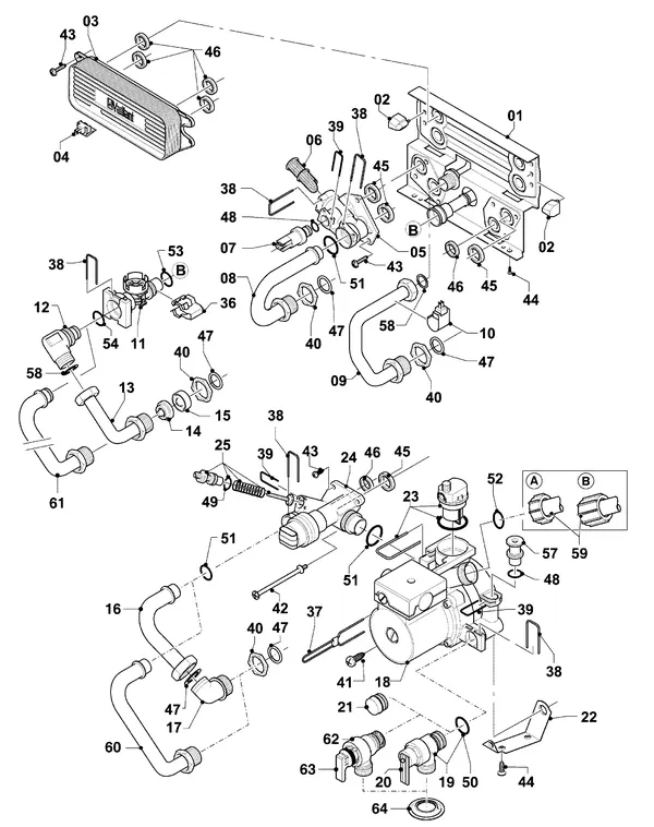 Exploded view Vaillant Combiketel VCW 254/4-7 R4: Schakelkast