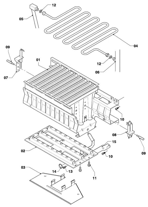 Exploded view Vaillant Combiketel VCW 254/4-7 A R6: Brander