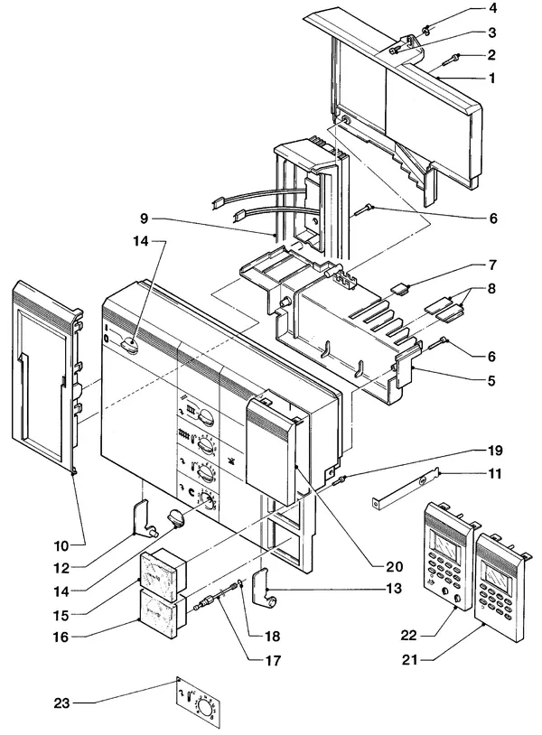 Exploded view Vaillant Combiketel VCW 254 XE: Aansluitdelen stuurleidingen