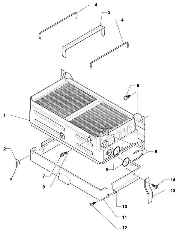 Exploded view Vaillant Combiketel VCW 254 XE: Manteldelen