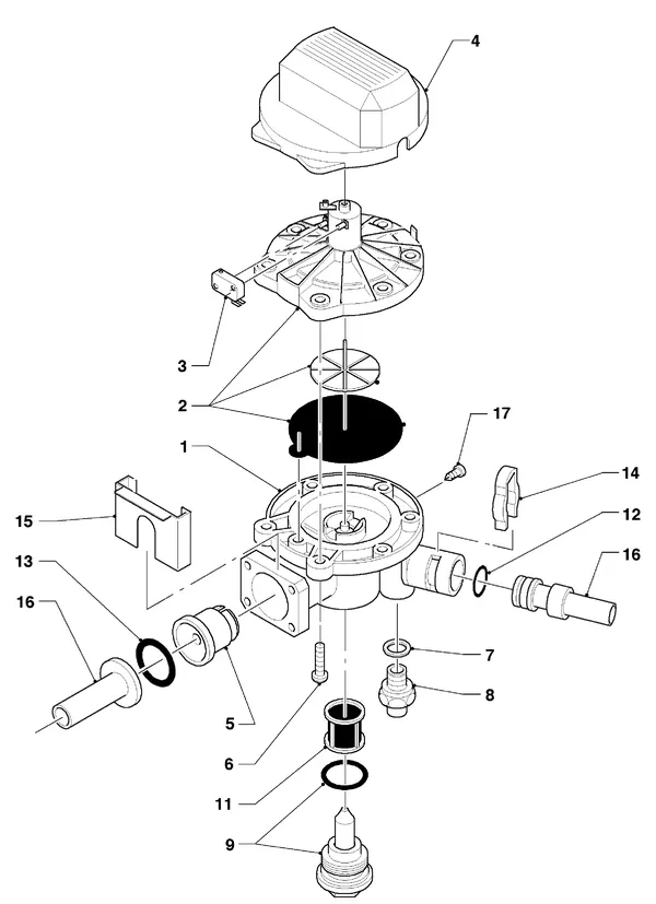 Exploded view Vaillant Combiketel VCW 254 XE: Watergedeelte