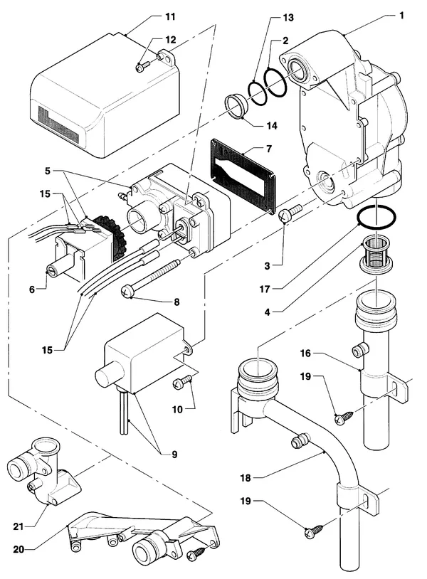 Exploded view Vaillant Combiketel Turbo VCW 255/2 E: Warmtewisselaar