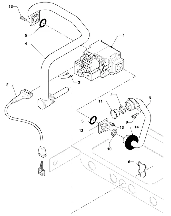 Exploded view Vaillant Combiketel Turbo VCW 255/3 R1: Gasblok