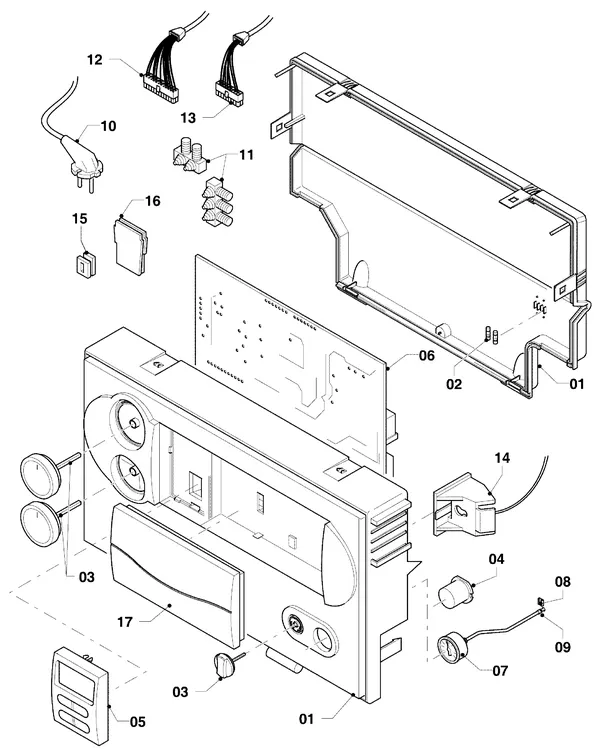 Exploded view Vaillant Combiketel Turbo VCW 255/4-7: Schakelkast