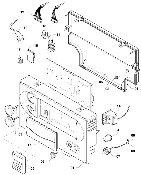 Exploded view Vaillant Combiketel Turbo VCW 255/4-7 R4: Schakelkast