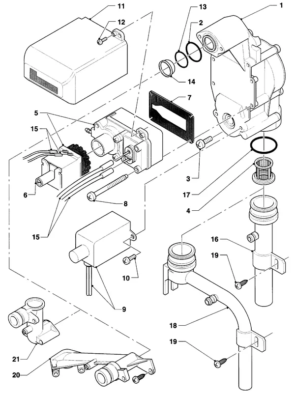Exploded view Vaillant Combiketel Turbo VCW 255 E: Gasblok