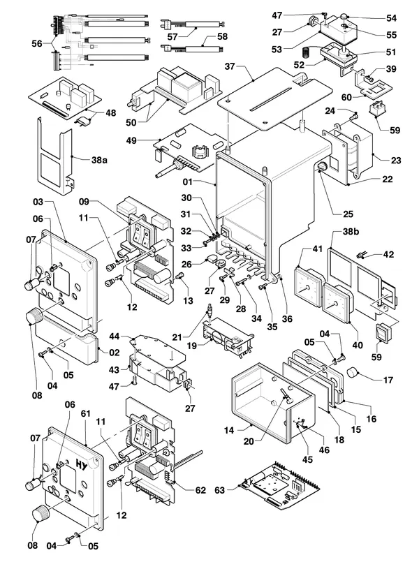 Exploded view Vaillant Combiketel Turbo VCW 282 E: Aansluitdelena