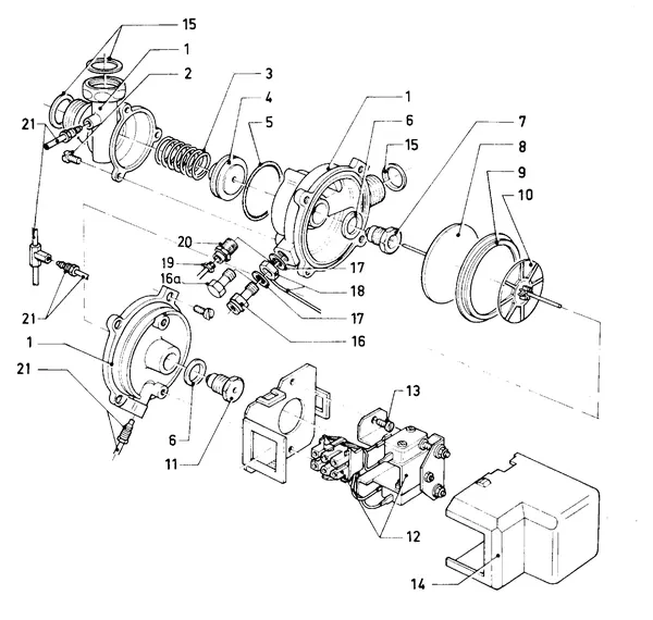 Exploded view Vaillant Combiketel Turbo VCW 282 E: Gasblok