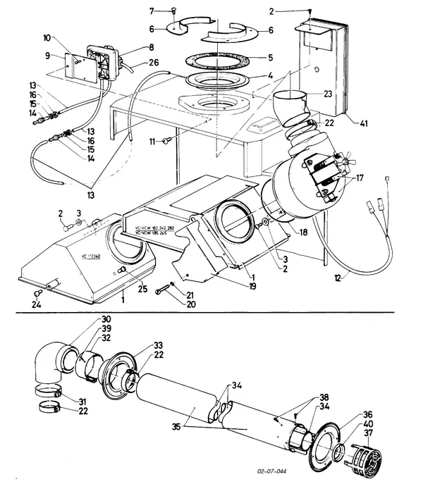 Exploded view Vaillant Combiketel Turbo VCW 282 E: Watergedeelte