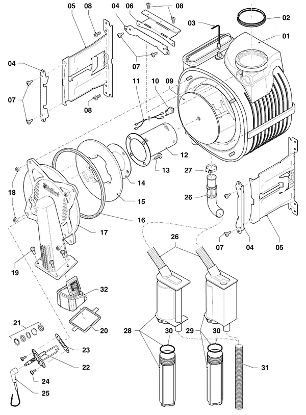 Exploded view Vaillant ecoTEC plus VHR 20-24/5-5 OT R2: Brander warmtewisselaar