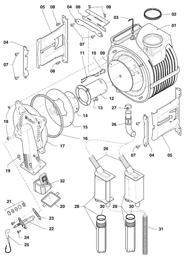 Exploded view Vaillant ecoTEC plus VHR 20-24/5-5 R3: Brander warmtewisselaar