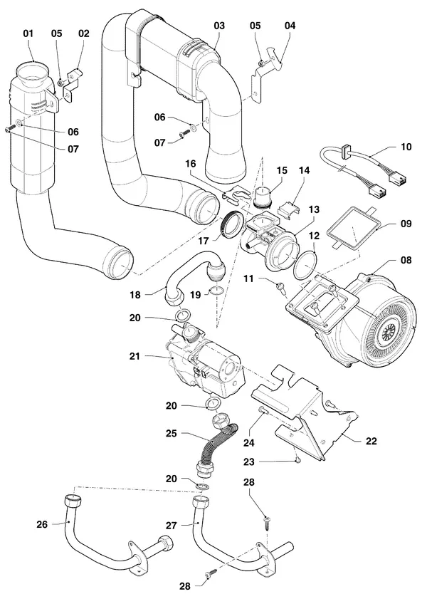 Exploded view Vaillant ecoTEC plus VHR 20-24/5-5 R3: Gasblok