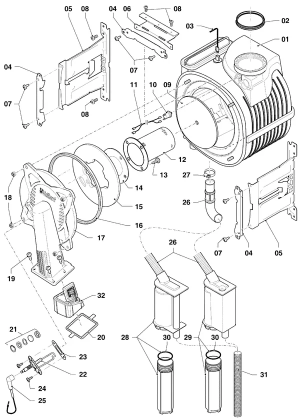 Exploded view Vaillant ecoTEC plus VHR 30-34/5-5 R2: Brander warmtewisselaar