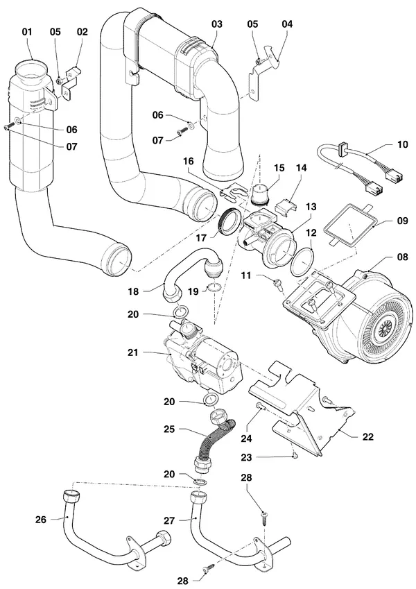 Exploded view Vaillant ecoTEC plus VHR 30-34/5-5 R2: Gasblok