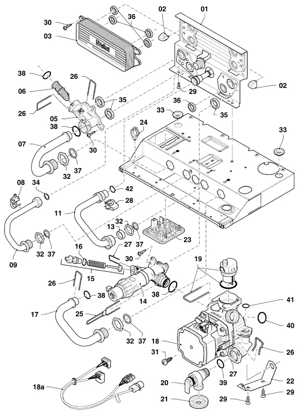 Exploded view Vaillant ecoTEC plus VHR 34/5-5 I R4: Hydraulische delen vhr hydroblock