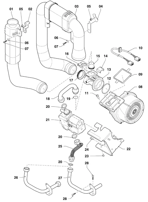 Exploded view Vaillant ecoTEC plus VHR 34/5-5 I R6: Gasblok