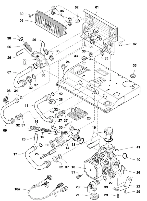 Exploded view Vaillant ecoTEC plus VHR 34/5-5 I R6: Hydraulische delen vhr hydroblock