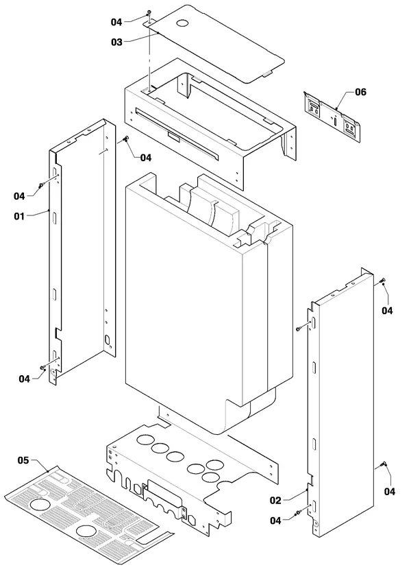 Exploded view Vaillant ecoTEC plus VHR 34/5-5 I R6: Manteldelen vih