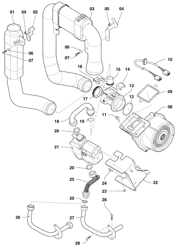 Exploded view Vaillant ecoTEC plus VHR 35-38/5-5 R3: Gasblok