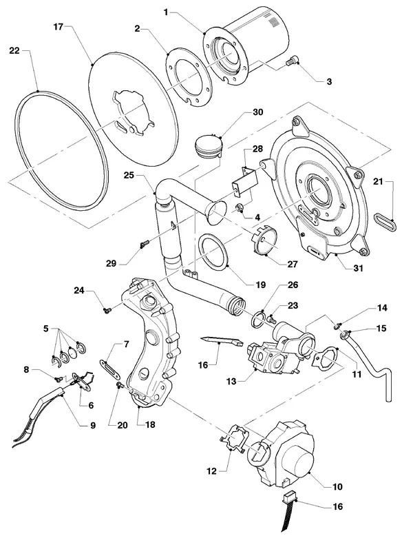 Exploded view Vaillant hrEXCLUSIEF VHR 35/4 S R1: Brander